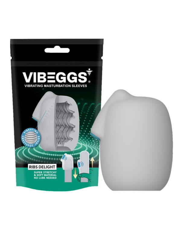 VIBEGGS - Ribs Delight - Vibrerende Masturbatie Sleeve - Wit