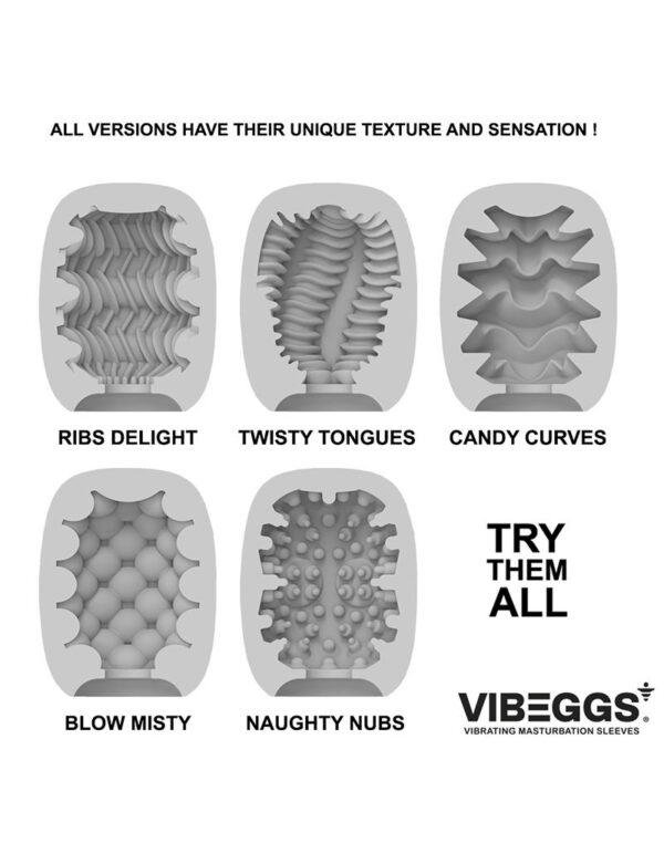 VIBEGGS - Ribs Delight - Vibrerende Masturbatie Sleeve - Wit - Afbeelding 8