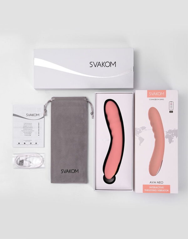 SVAKOM - Ava Neo - Thrusting Vibrator - Peach Pink - Afbeelding 10