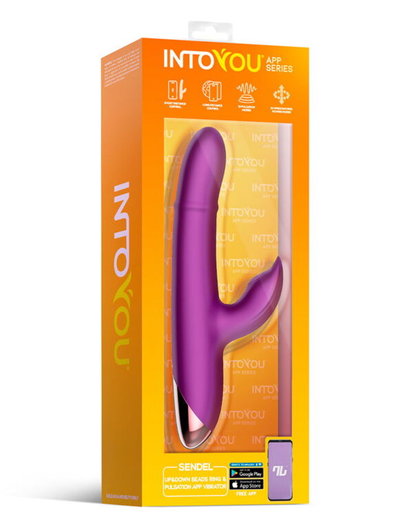 IY - Sendel - Rabbit Vibrator met kralenring en app - Paars - Afbeelding 11