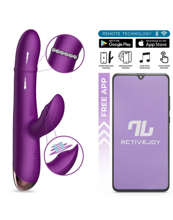 IY - Sendel - Rabbit Vibrator met kralenring en app - Paars