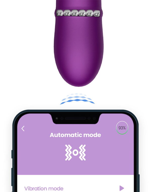 IY - Sendel - Rabbit Vibrator met kralenring en app - Paars - Afbeelding 7