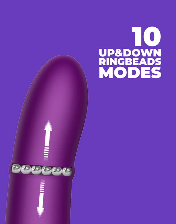 IY - Sendel - Rabbit Vibrator met kralenring en app - Paars - Afbeelding 9