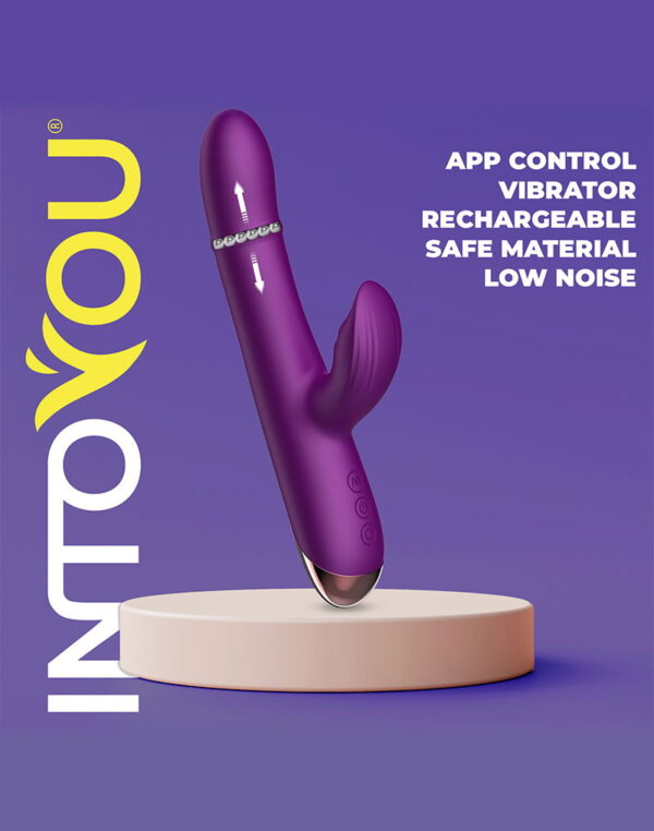 IY - Sendel - Rabbit Vibrator met kralenring en app - Paars - Afbeelding 8