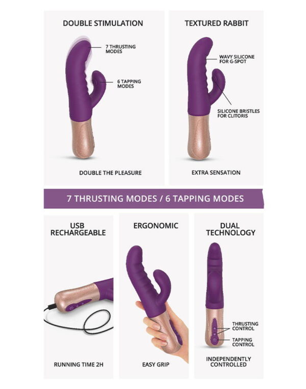 Love to Love - Sassy Bunny - Rabbit Vibrator - Paars - Afbeelding 8