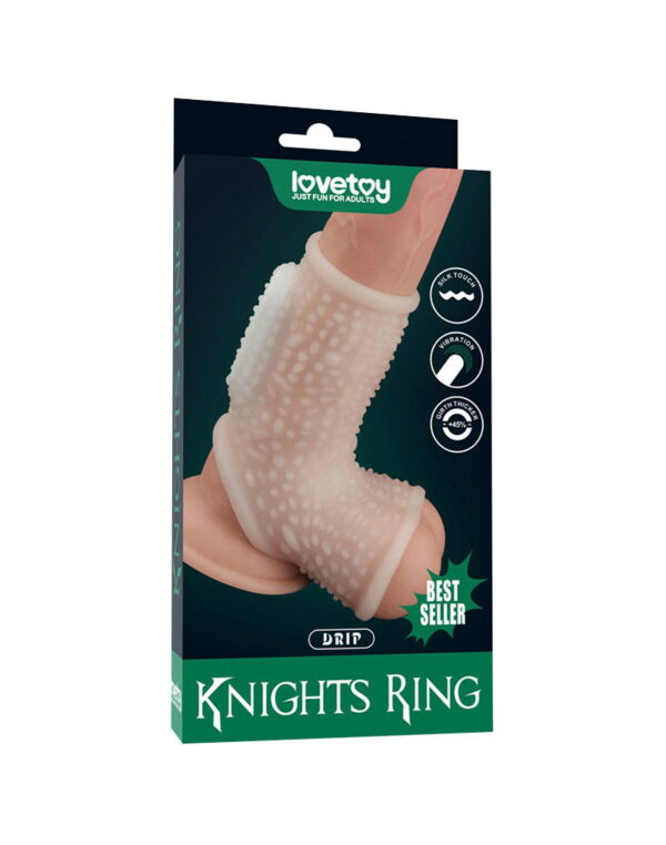 LoveToy - Drip Knights Ring - Vibrerende Penis Sleeve - Wit - Afbeelding 2