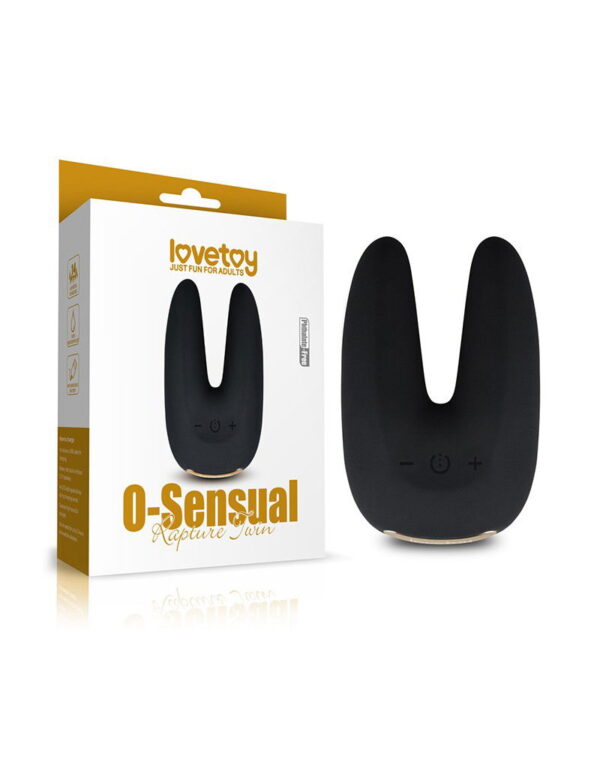 LoveToy - O-Sensual Rapture Twin - Clitoris of Tepel Vibrator - Zwart - Afbeelding 2