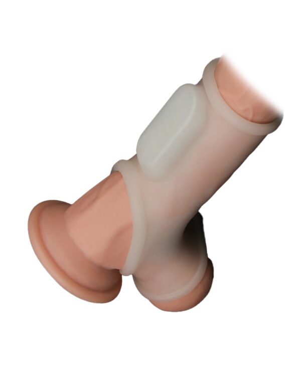 LoveToy - Silk Knights Ring - Vibrerende Penis Sleeve - Wit - Afbeelding 5