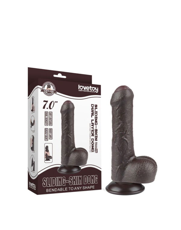 LoveToy - Aftrekbare dildo 18,3 cm (Ø 3,5 cm) - Zwart - Afbeelding 2