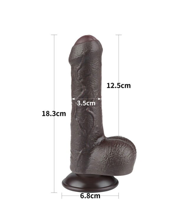 LoveToy - Aftrekbare dildo 18,3 cm (Ø 3,5 cm) - Zwart - Afbeelding 12