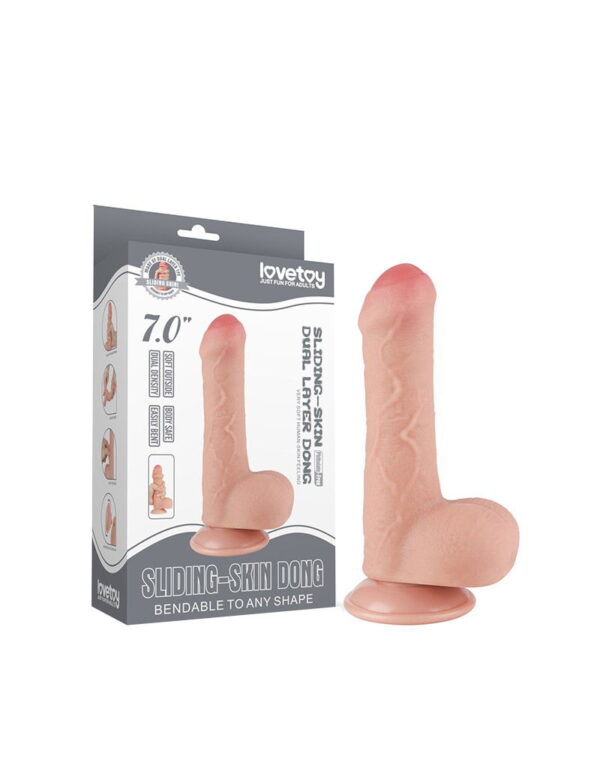 LoveToy - Aftrekbare dildo 18.3 cm (Ø 3.5 cm) - Nude - Afbeelding 2