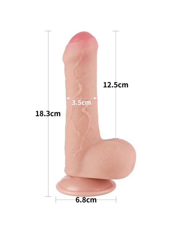 LoveToy - Aftrekbare dildo 18.3 cm (Ø 3.5 cm) - Nude - Afbeelding 13