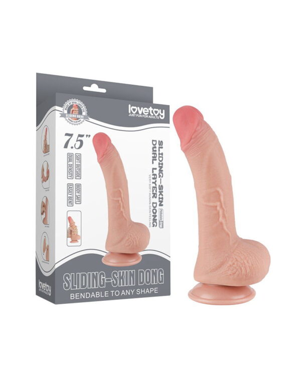 LoveToy - Aftrekbare dildo 19.5 cm (Ø 3.5 cm) - Nude - Afbeelding 2