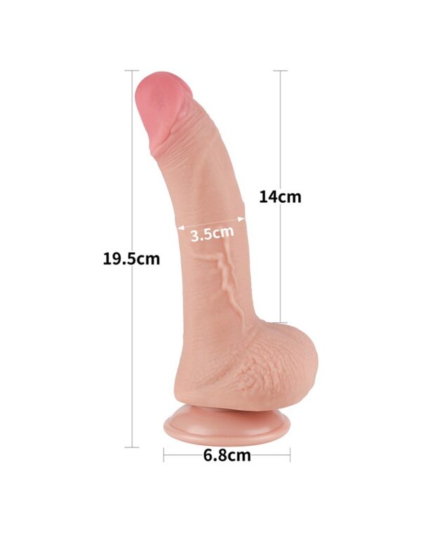 LoveToy - Aftrekbare dildo 19.5 cm (Ø 3.5 cm) - Nude - Afbeelding 10