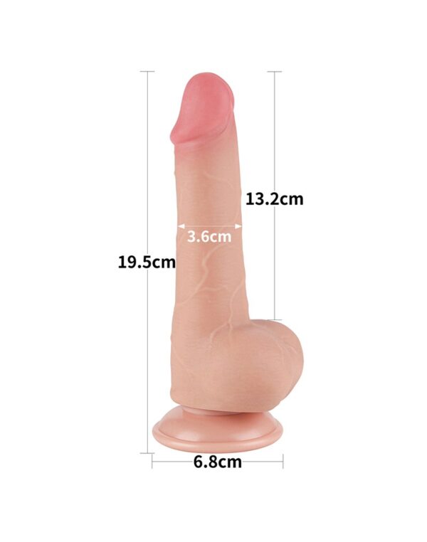 LoveToy - Aftrekbare dildo 19.5 cm (Ø 3.6 cm) - Nude - Afbeelding 14