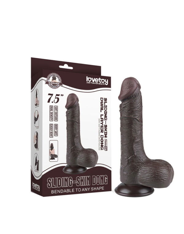 LoveToy - Aftrekbare dildo 19,5 cm (Ø 3,7 cm) - Zwart - Afbeelding 2