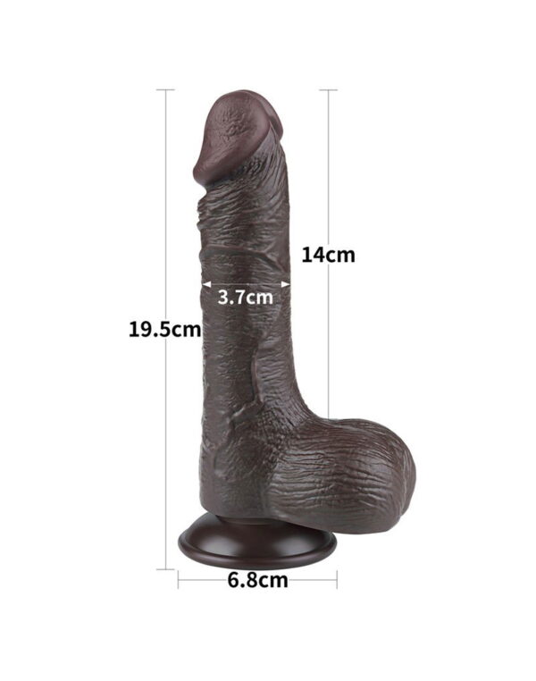 LoveToy - Aftrekbare dildo 19,5 cm (Ø 3,7 cm) - Zwart - Afbeelding 12