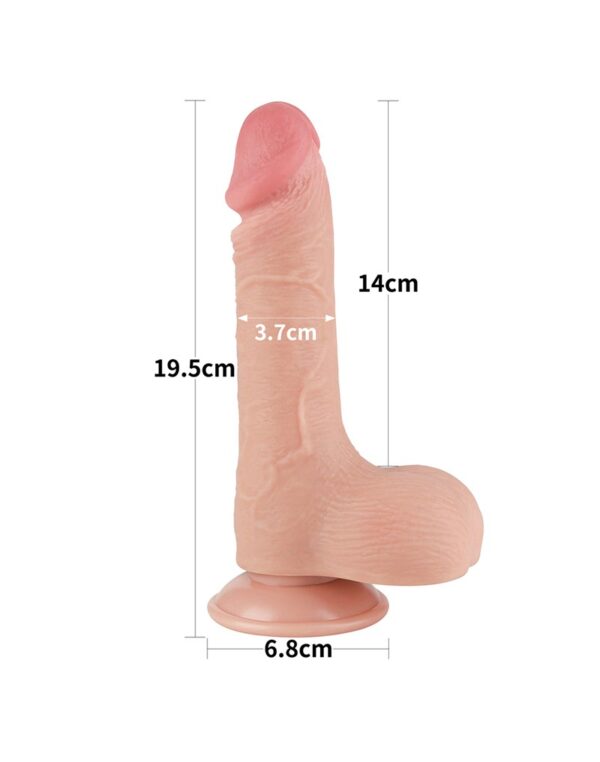 LoveToy - Aftrekbare dildo 19.5 cm (Ø 3.7 cm) - Nude - Afbeelding 14