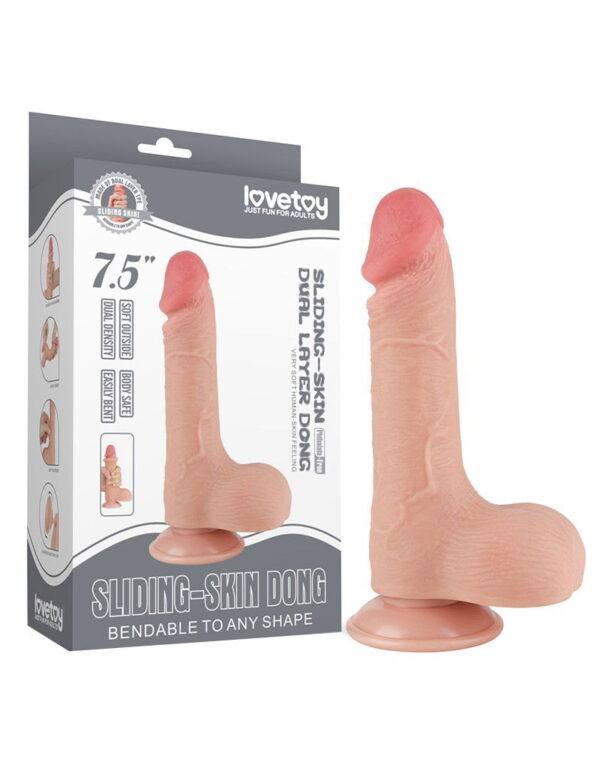 LoveToy - Aftrekbare dildo 19.5 cm (Ø 3.7 cm) - Nude - Afbeelding 2