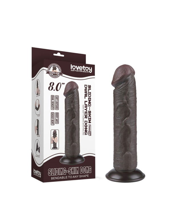 LoveToy - Aftrekbare dildo 20 cm (Ø 3,8 cm) - Zwart - Afbeelding 2