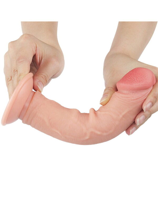 LoveToy - Glijdende Huid Dildo 20 cm (Ø 3.8 cm) - Nude - Afbeelding 7