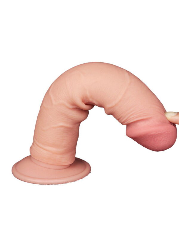 LoveToy - Glijdende Huid Dildo 20 cm (Ø 3.8 cm) - Nude - Afbeelding 10