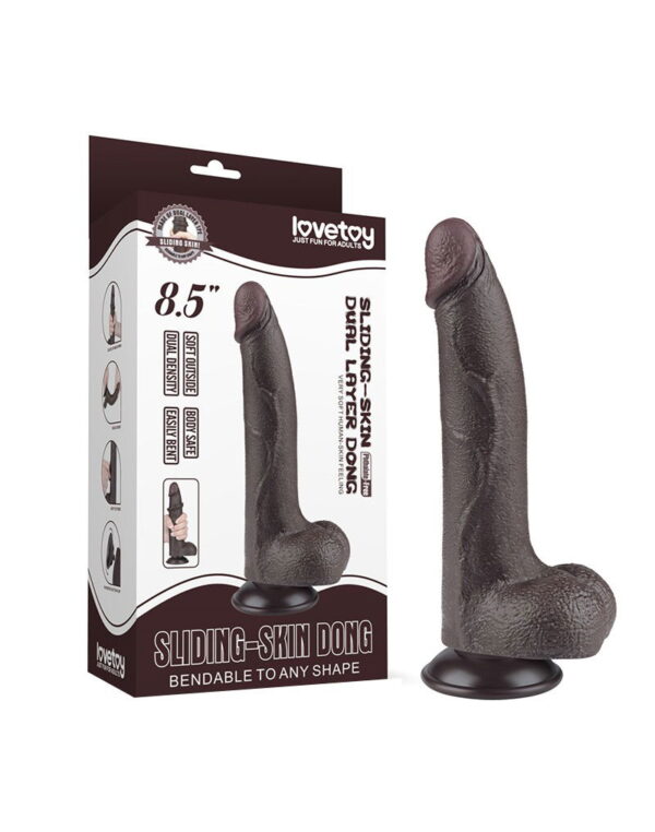 LoveToy - Aftrekbare dildo 20 cm (Ø 4 cm) - Zwart - Afbeelding 2