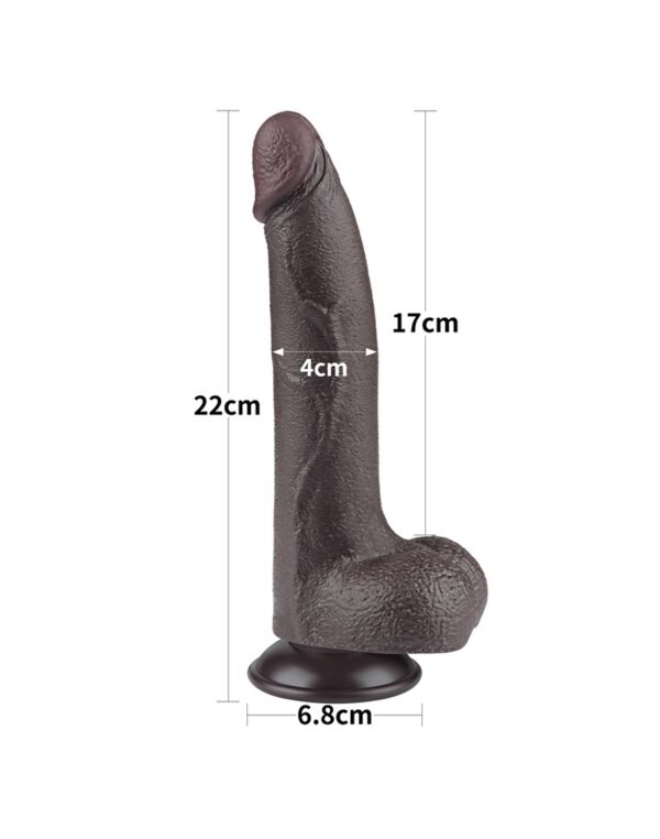 LoveToy - Aftrekbare dildo 20 cm (Ø 4 cm) - Zwart - Afbeelding 8