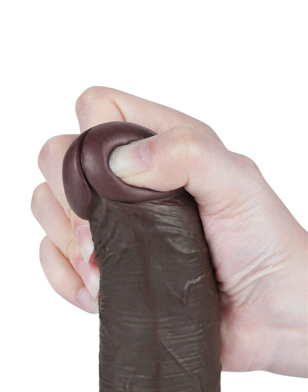 LoveToy - Glijdende Huid Dildo 20,8 cm (Ø 4 cm) - Zwart - Afbeelding 3