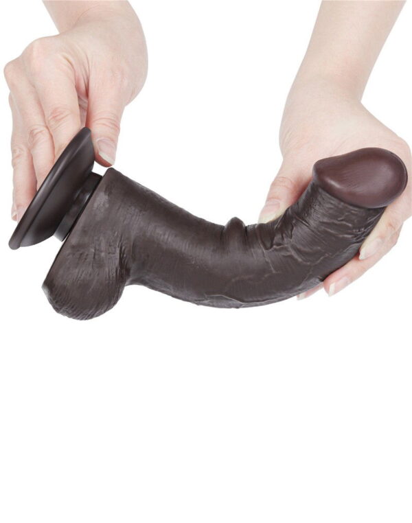 LoveToy - Glijdende Huid Dildo 20,8 cm (Ø 4 cm) - Zwart - Afbeelding 7