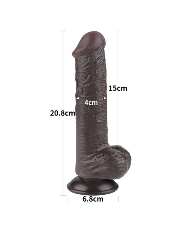 LoveToy - Glijdende Huid Dildo 20,8 cm (Ø 4 cm) - Zwart - Afbeelding 9