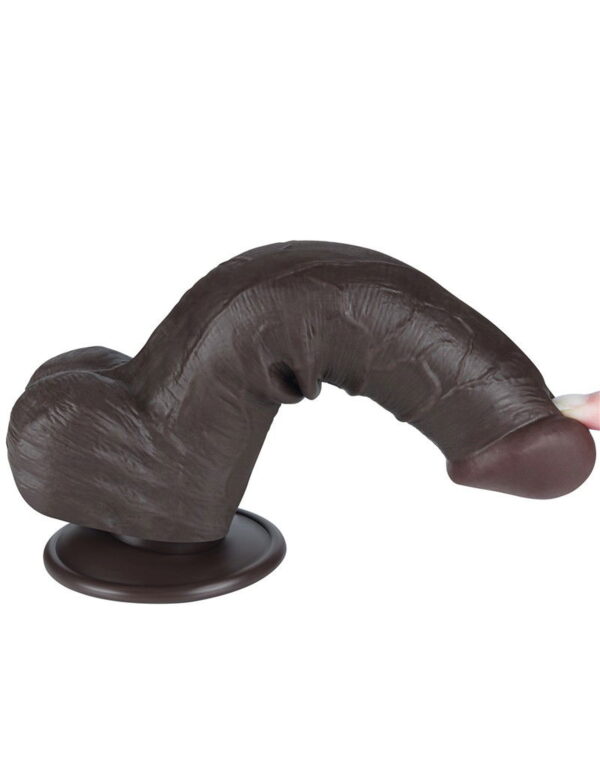 LoveToy - Glijdende Huid Dildo 20,8 cm (Ø 4 cm) - Zwart - Afbeelding 10