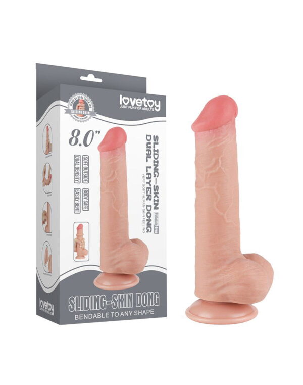 LoveToy - Glijdende Huid Dildo 20.8 cm (Ø 4 cm) - N - Afbeelding 2