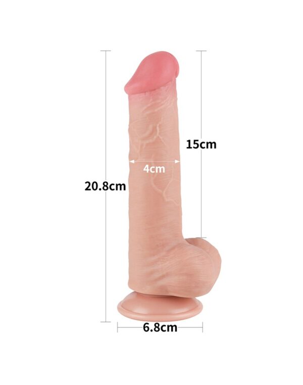 LoveToy - Glijdende Huid Dildo 20.8 cm (Ø 4 cm) - N - Afbeelding 15