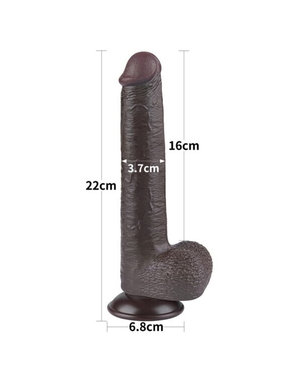 LoveToy - Aftrekbare dildo 22 cm (Ø 3,7 cm) - Zwart - Afbeelding 13