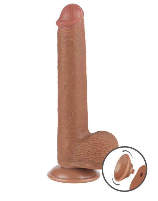 LoveToy - Sliding Skin Dildo 22 cm (Ø 3,7 cm) - Bruin