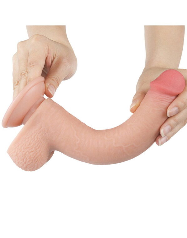 LoveToy - Aftrekbare dildo 22 cm (Ø 3.7 cm) - Nude - Afbeelding 8