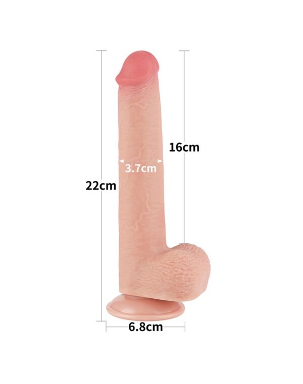 LoveToy - Aftrekbare dildo 22 cm (Ø 3.7 cm) - Nude - Afbeelding 14