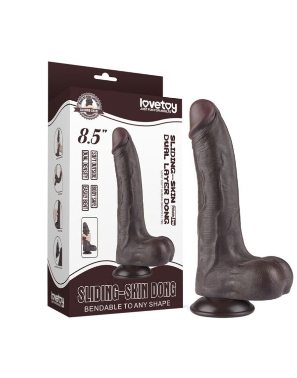 LoveToy - Aftrekbare dildo 22 cm (Ø 4,3 cm) - Zwart - Afbeelding 2