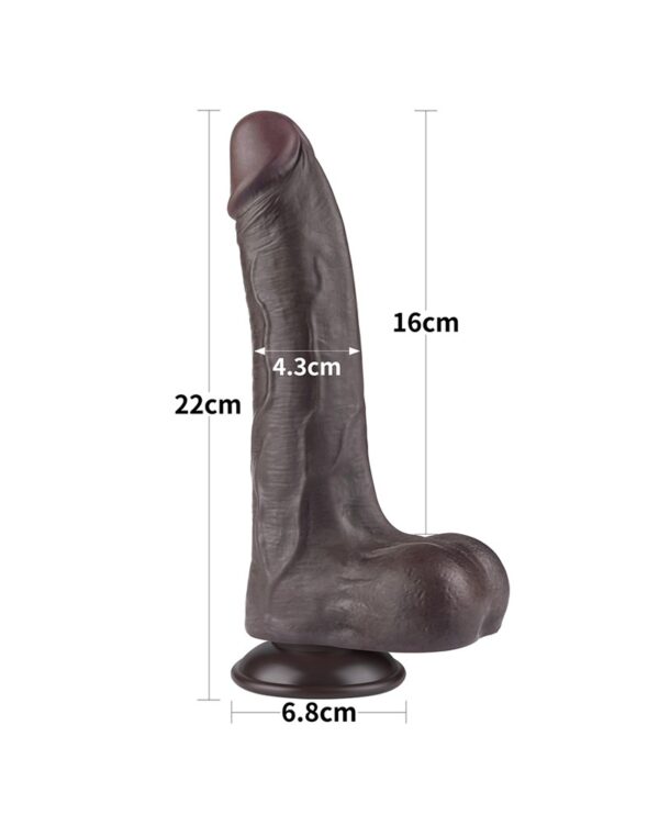 LoveToy - Aftrekbare dildo 22 cm (Ø 4,3 cm) - Zwart - Afbeelding 8