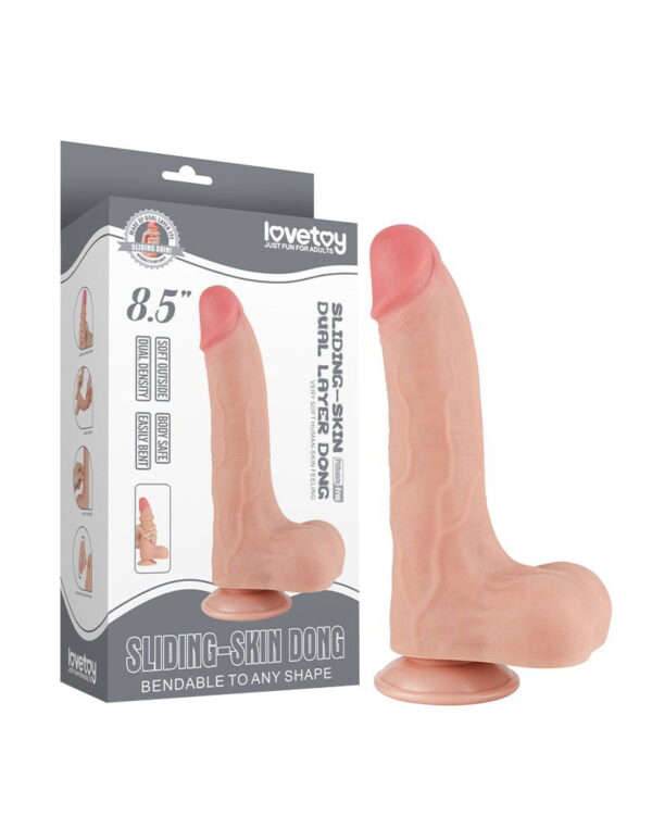 LoveToy - Aftrekbare dildo 22 cm (Ø 4.3 cm) - Nude - Afbeelding 2