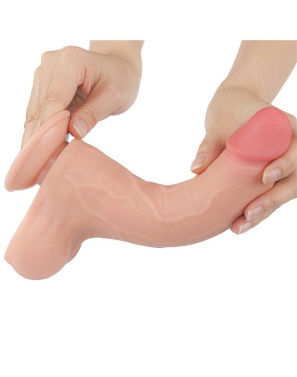 LoveToy - Aftrekbare dildo 22 cm (Ø 4.3 cm) - Nude - Afbeelding 8