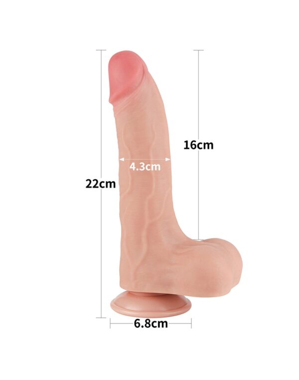 LoveToy - Aftrekbare dildo 22 cm (Ø 4.3 cm) - Nude - Afbeelding 14