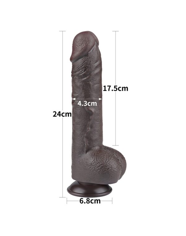 LoveToy - Aftrekbare dildo 24 cm (Ø 4,3 cm) - Zwart - Afbeelding 7