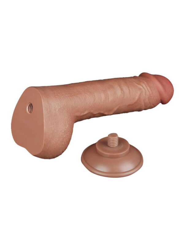 LoveToy - Sliding Skin Dildo 24 cm (Ø 4,3 cm) - Bruin - Afbeelding 13