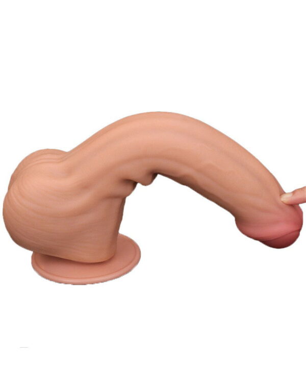 LoveToy - Sliding Skin Dildo 29 cm - Nude - Afbeelding 11