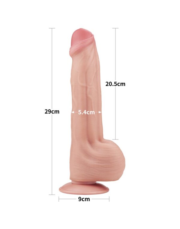 LoveToy - Sliding Skin Dildo 29 cm - Nude - Afbeelding 3