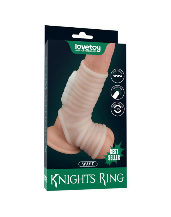 LoveToy - Wave Knights Ring - Vibrerende Penis Sleeve - Wit - Afbeelding 2