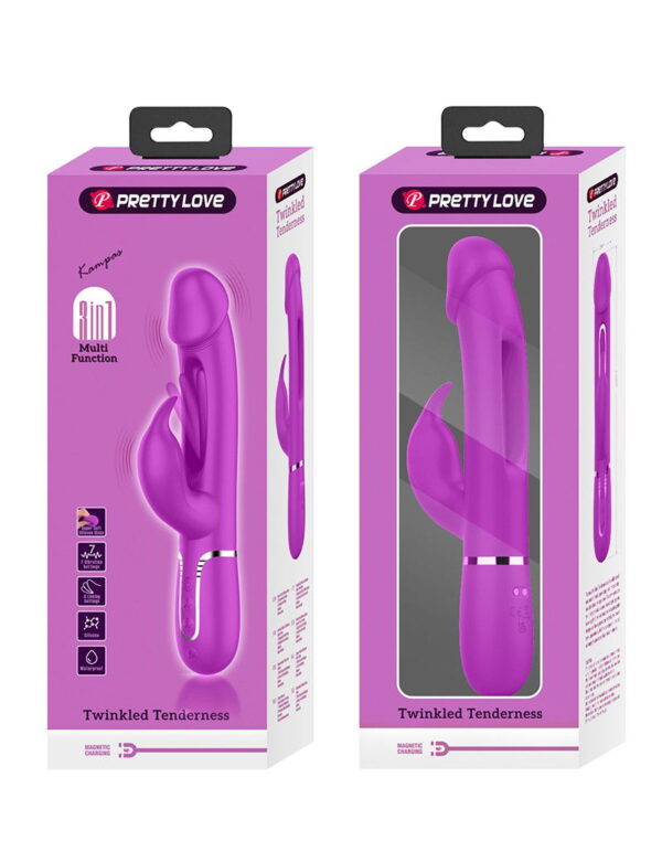 Pretty Love - Kampas - Rabbit Vibrator 3 in 1- Paars - Afbeelding 2