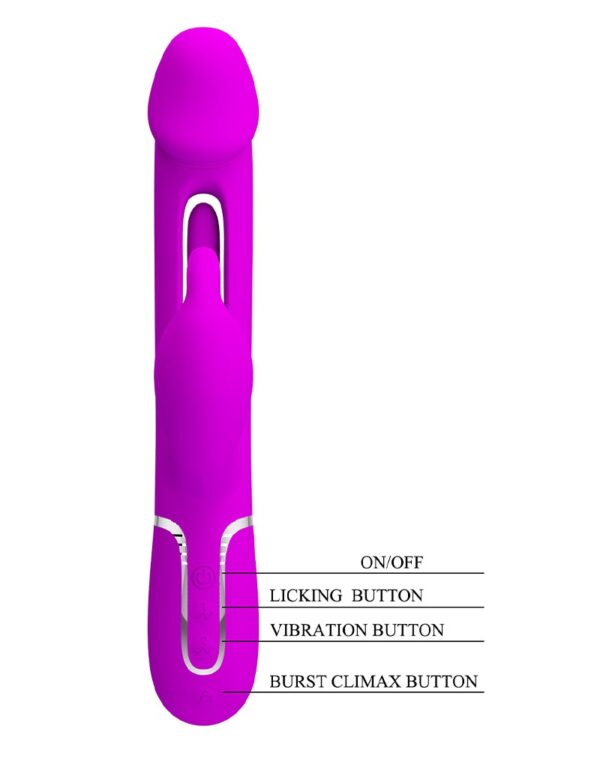 Pretty Love - Kampas - Rabbit Vibrator 3 in 1- Paars - Afbeelding 6